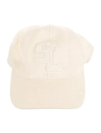Pre-owned Saint Laurent Branded Embroidered Hat In Neutral