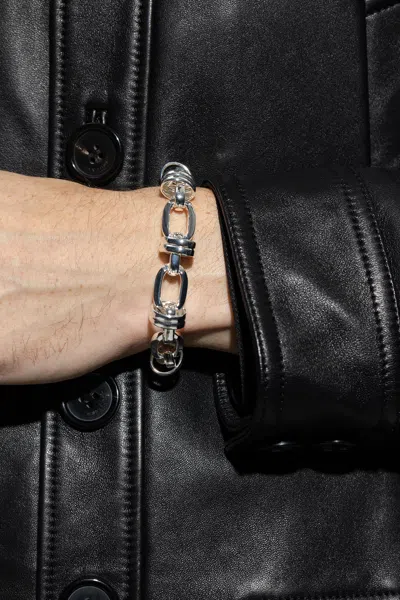 Saint Laurent Brass Bracelet In Silver