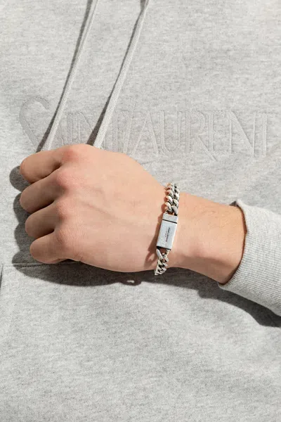 Saint Laurent Brass Bracelet In Silver