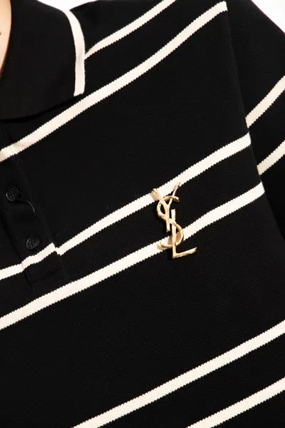 Saint Laurent Brass Brooch In Gold