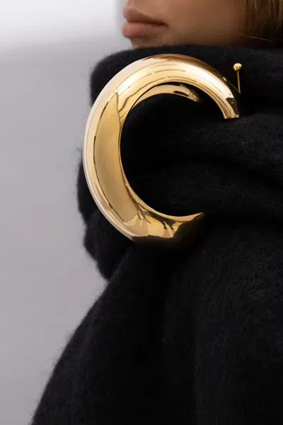Saint Laurent Brass Brooch In Gold