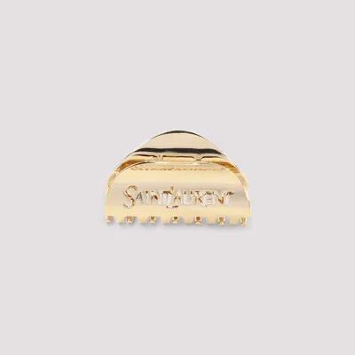 Saint Laurent Brass Claw Clip In Gold