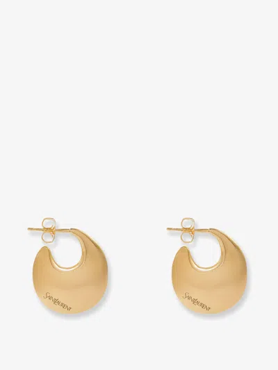 Saint Laurent Brass Earrings With Gold Finishes