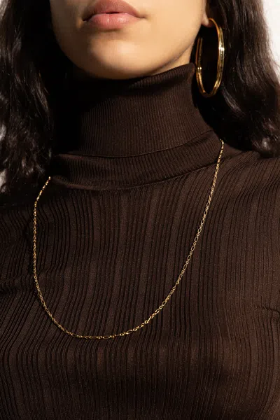 Saint Laurent Brass Necklace In Gold