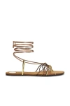 Saint Laurent Bridget Flat Sandal In Neutral