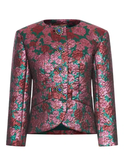 SAINT LAURENT BROCADE SINGLE-BREASTED JACKET