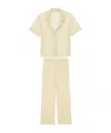 Saint Laurent Broderie Anglaise Pajama Set In Muslin In Neutral