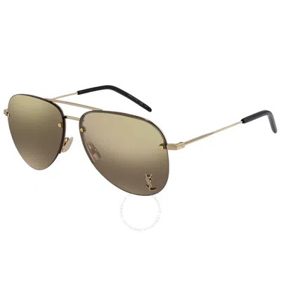 Saint Laurent Bronze Mirror Pilot Unisex Sunglasses Sl Classic 11 M 004 59 In Brown