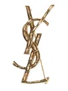 Saint Laurent Paris Women Cassandre Crocodile Metal Brooch In Gold