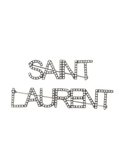 Saint Laurent Brooches & Pins In Metallics