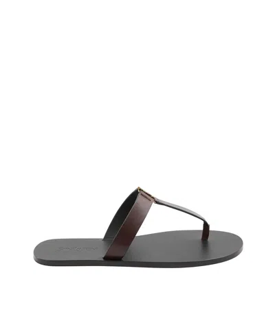 Saint Laurent Brown Babylone Sandals In Black