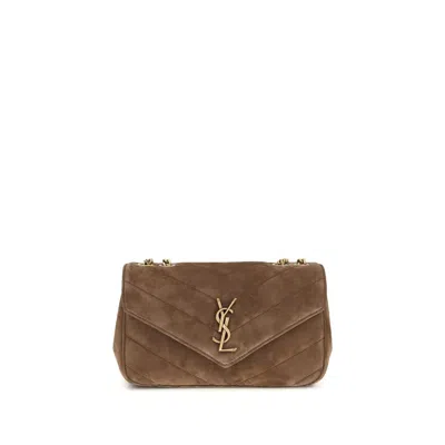 Saint Laurent Medium Loulou Quilted Chain-strap Shoulder Bag In Brown