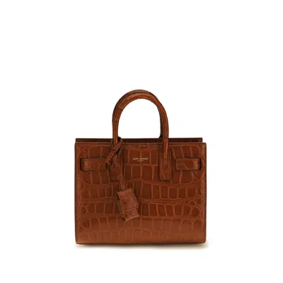Saint Laurent Brown Calf Leather Bos Taurus Shoulder Bag