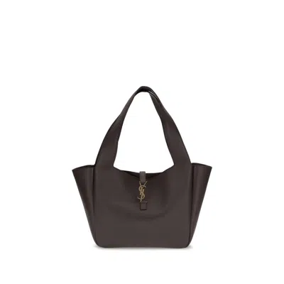Saint Laurent Brown Calf Leather Bos Taurus Shoulder Bag