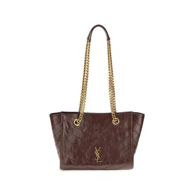 Saint Laurent Brown Calf Leather Bos Taurus Shoulder Bag