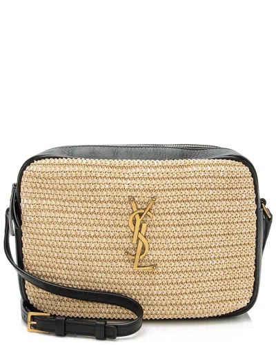 Saint Laurent Brown Calfskin Monogram Lou Camera Bag (authentic Pre-loved)