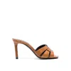 Saint Laurent 90mm Leather Heeled Sandals In Brown