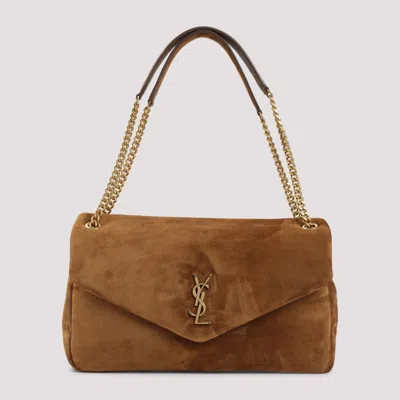 Saint Laurent Brown Calypso Large Shoulder Bag