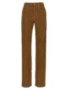 Saint Laurent Corduroy Trousers With Belt Loops And Pockets In Brown