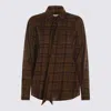 Saint Laurent Brown Cotton Skirt In Brown