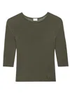 Saint Laurent Semi-sheer Certified Viscose Knitted Top In Brown