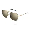 Saint Laurent Brown Gold Flash Navigator Ladies Sunglasses Sl 309 M 008 59 In Brown