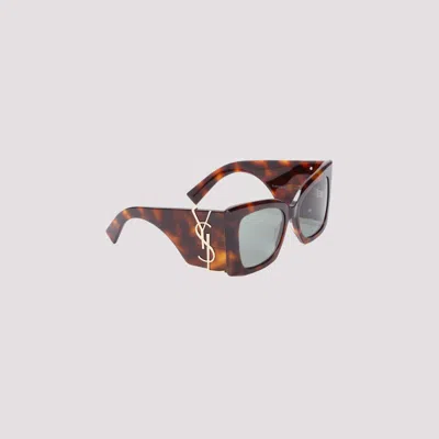SAINT LAURENT BROWN HAVANA BUTTERFLY SUNGLASSES