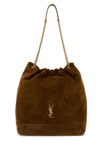 SAINT LAURENT BROWN JAMIE LARGE SHOULDER BAG