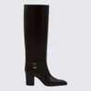 Saint Laurent Brown Julia 70 Boots In Brown