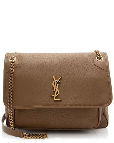 Pre-owned Saint Laurent Brown Lambskin Niki Large Shoulder Bag (authentic Pre-loved)