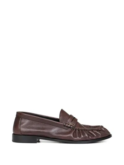 Saint Laurent Paris Brown Leather Le Loafer 15 Mocassins In Multi