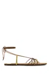 Saint Laurent Sandali Babylone In Pelle Marrone Donna