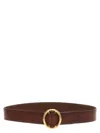 Saint Laurent Women Leather Belt In Brown