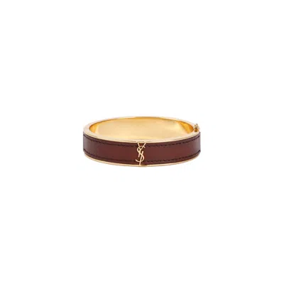 Saint Laurent Brown Leather Bracelet For Women