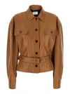 Saint Laurent Saharienne Brown Jacket With Pointed Collar And Adjustable And Removable Waist Belt In Leather Woman In Brown