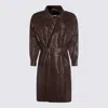 Saint Laurent Brown Leather Jacket In Brown