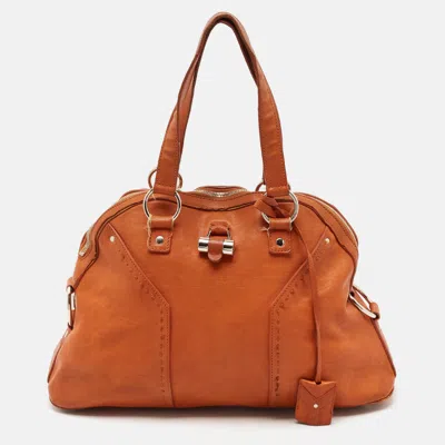 Pre-owned Saint Laurent Brown Leather Large Muse Bag