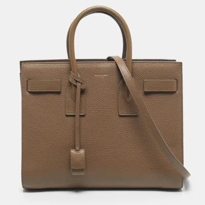 Pre-owned Saint Laurent Brown Leather Small Classic Sac De Jour Tote