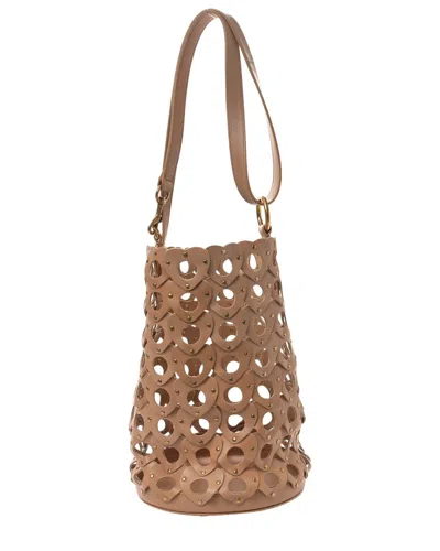 Saint Laurent Brown Leather Studded Seau Coeur Bucket Bag (authentic Pre-  Owned)
