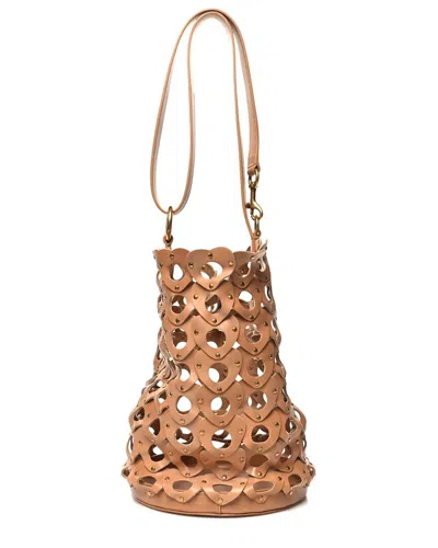 Saint Laurent Brown Leather Studded Seau Coeur Bucket Bag (authentic Pre-loved)