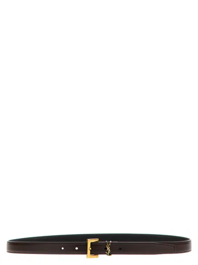 Saint Laurent Brown Logo Buckle Belt