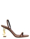 Saint Laurent Opyum 85 Slingback Sandals In Brown