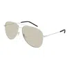 Saint Laurent Brown Pilot Unisex Sunglasses Classic 11 071 59 In Metallic