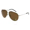 Saint Laurent Brown Pilot Unisex Sunglasses Classic 11/f M 006 63