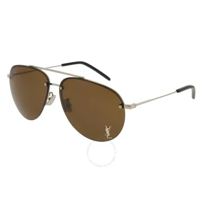 Saint Laurent Brown Pilot Unisex Sunglasses Classic 11/f M 006 63