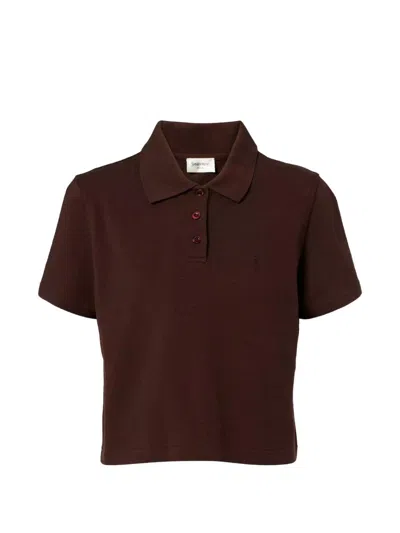 Saint Laurent Brown Piquet Polo