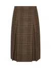 Saint Laurent Wool And Cashmere Prince Of Wales Midi Skirt Clothing