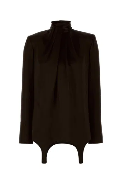 Saint Laurent Brown Satin Blouse
