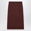 Saint Laurent Semi-transparent Midi Skirt In Brown
