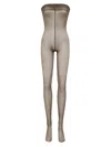 Saint Laurent Jumpsuit Tights In Brown